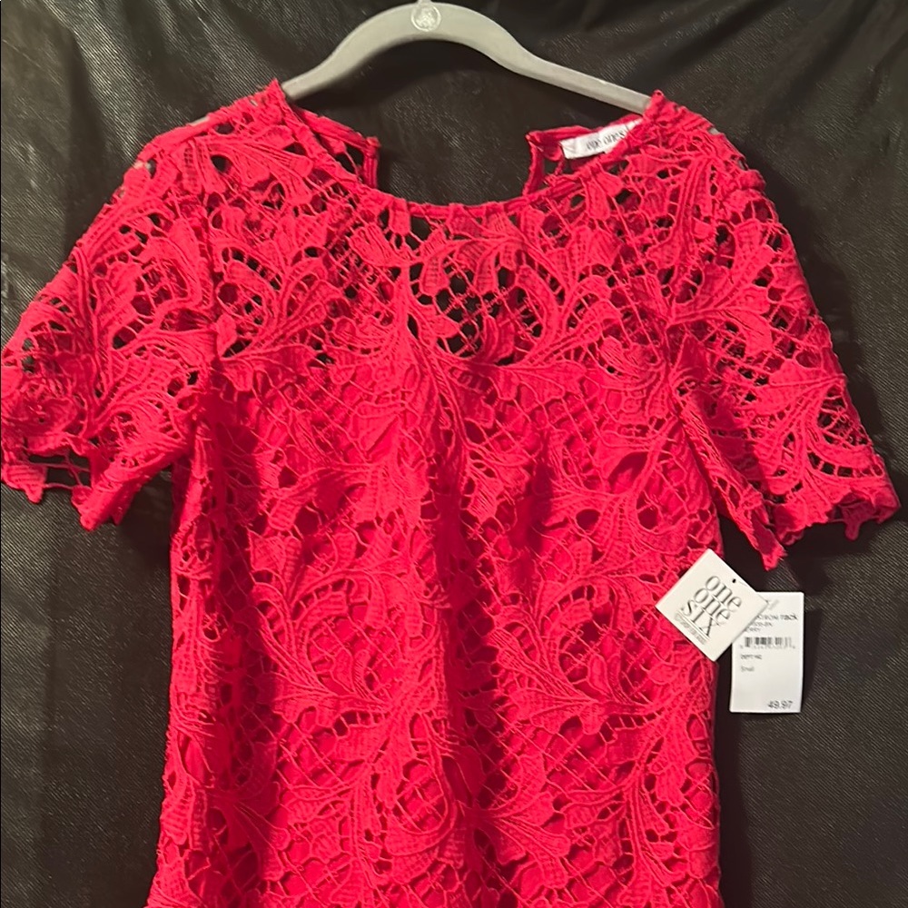 Chic Pink Lace Mini Dress (NWT)